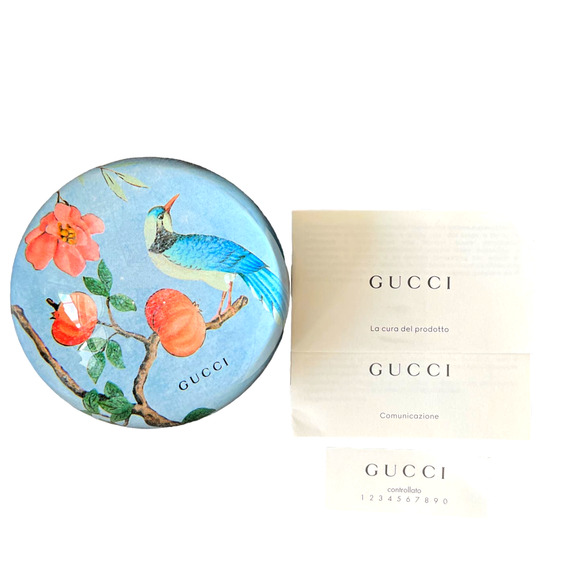 Authentic GUCCI Floral Bird Paperweight with Tian Print Blue Holiday Boxed Gift - Picture 5 of 11